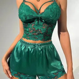 PHALIN Women Green Nightdress-picture-11