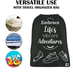 Aura Yellow & Black 8 Pieces Printed Foldable Water Resistant Multi-Utility Laundry Bags image 5