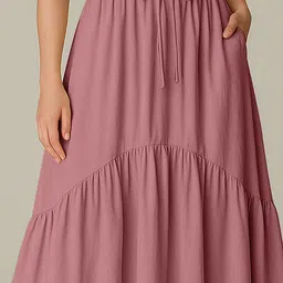 Moomaya Renaissance Style Tiered Maxi Skirt With Pockets image 3