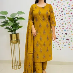 Moda Rapido Women Ethnic Motifs Printed Kurta with Trousers & Dupatta-picture-15