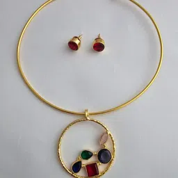 Binnis Wardrobe Stone Studded Hasuli Jewellery Set image 4