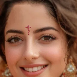 Comet Busters Ganesha Design Spiritual Handcrafted Bindi - Red image 3