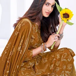 shree jeenmata collection Women Floral Printed Regular Pure Cotton Kurta with Trousers & With Dupatta image 4