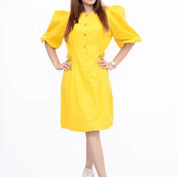BELLO DONA CLOTHING Puff Sleeve A-Line Dress-picture-12