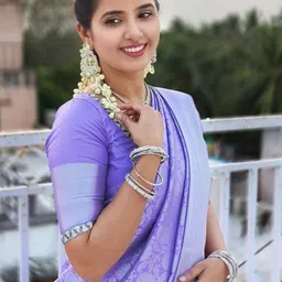 YAMUNE Woven Design Zari Pure Silk Handloom Kanjeevaram Saree image 4