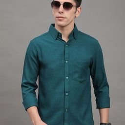 SOLSTICE Men Comfort Regular Fit Spread Collar Solid Casual Shirt-picture-20