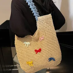 CORSICA Women Textured Structured Embroidered Tote Bag image 3