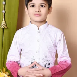 Cae Boys Ethnic Motifs Embroidered Regular Sequinned Kurta with Patiala image 3