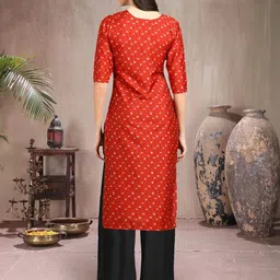 Ethnic basket Women Multicoloured Poly Crepe Kurta Sets image 4