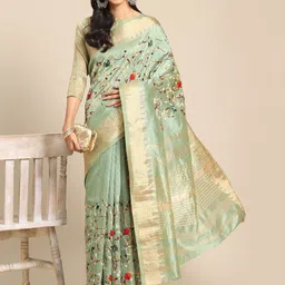 KALINI Floral Embroidered Mysore Silk Saree-image-60