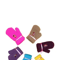 ketkar Unisex Kids Striped Winter Gloves-picture-20