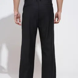 SHOWOFF Men Black Regular Fit Cotton Regular Trousers image 3