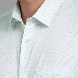 Louis Philippe Geometric Printed Spread Collar Slim Fit Formal Cotton Shirt image 2