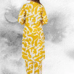 NEYSA Abstract PrintedV Neck Pure Cotton Tunic And Trouser image 2