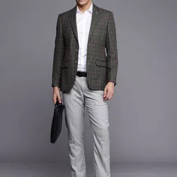 Raymond Checked Notched Lapel Single-Breasted Formal Blazers image 4