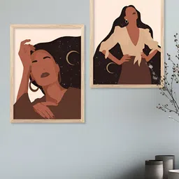 Kotart Brown & Black 2 Pieces Abstract Wooden Wall Arts-picture-22