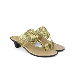 Shoetopia Embellished Ethnic Kitten Sandals-picture-30