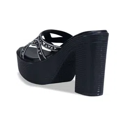 Shezone Women Embellished Open Toe Block Sandals image 2