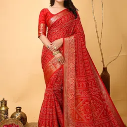 V3 FASHION STUDIO Ethnic Motifs Zari Art Silk Saree image 1
