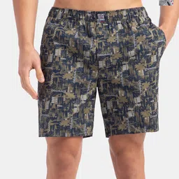 Jockey Super Combed Mercerized Cotton Woven Printed Boxer Shorts with Side Pockets-US57-picture-12