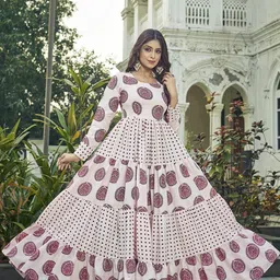 CHANSI Floral Printed Pleated Flared Maxi Dress-picture-31