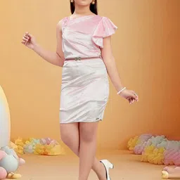 Lei-Chie Girl Tie and Dye Asymmetric Neck Flutter Sleeves Bodycon Midi Dress-picture-15