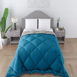 CHICERY Blue & Grey Geometric Heavy Winter Single Bed Comforter-picture-35