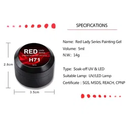 BELLE GAGA Red Lady Series UV & LED Soak Off Nail Polish- 5 ml- Shade- H77 image 4