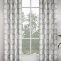 GM Silver-Toned & Grey Set of 2 Floral Room Darkening Door Curtain-picture-41
