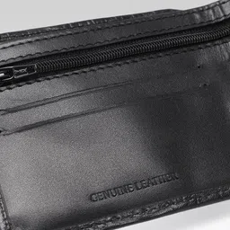 Louis Philippe Men Animal Textured Leather Two Fold Wallet image 3