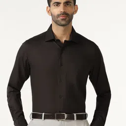 Blackberrys Self Design Spread Collar Long Sleeves Pure Cotton Slim Fit Shirt-picture-28