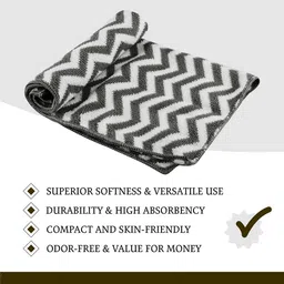Kuber Industries 12-Pcs Grey & White Printed Pure Cotton 250 GSM Face Towels image 4