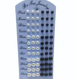 Balasundri Set of 36 Faux Pearl & Round Ball Stud Earring-picture-29