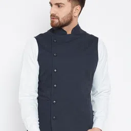 Hypernation Woven Pure Cotton Nehru Jacket-picture-22