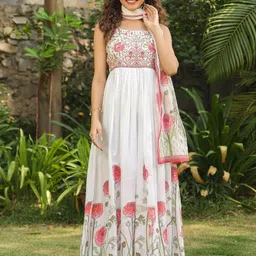 AARAAS Women Floral Printe Gown Ethnic Dresses Comes with a Dupatta-image-45
