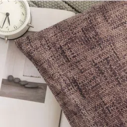 Tesmare Brown Set of 2 Checked Velvet Square Cushion Covers image 3