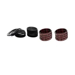 SOMIL Set of 32 Artificial Stones Studded Glass Bangles-picture-13