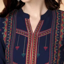 Anouk Ethnic Motifs Printed Mandarin Collar Straight Kurta image 2