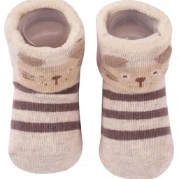 Yellow Bee Infant Boys Patterned Striped Kitten Non-Slip Ankle Length Socks image 3