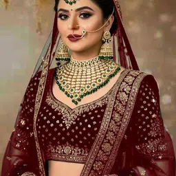 SAMC Gold-Plated Kundan-Studded & Beaded Jewellery Set-image-0