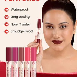 Colors Queen Color Stay Non-Transfer Waterproof Matte Lipstick- 2.1 g - Deep Cranberry 26 image 4