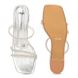 Styli Embellished Party Block Sandals image 5