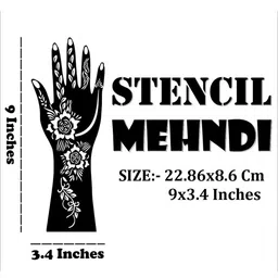 VOORKOMS Mehndi Design Stencil Sticker image 2