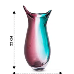 AARVI DECOR STUDIO Ocean Rose Pink & Blue Printed Glass Flower Vases image 4