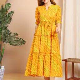 Aawari Women Floral Printed Puff Sleeves Fit & Flare Maxi Dress-picture-15