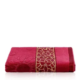 Kuber Industries Maroon & Grey 3 Pieces Printed Cotton 450 GSM Bath Towel image 2