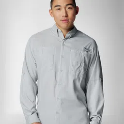 Columbia Men Classic Button-Down Collar Solid Casual Shirt-picture-28