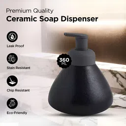 UMAI Black & Grey 2 piece Solid Ceramic Soap Dispenser image 3