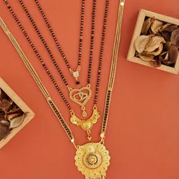 Bhanu diam Gold-Plated Brass Mangalsutra image 1