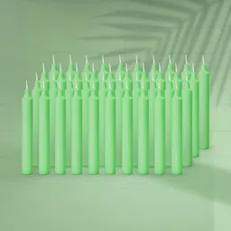 ASIDEA Green 50 pieces Pillar Candle image 4
